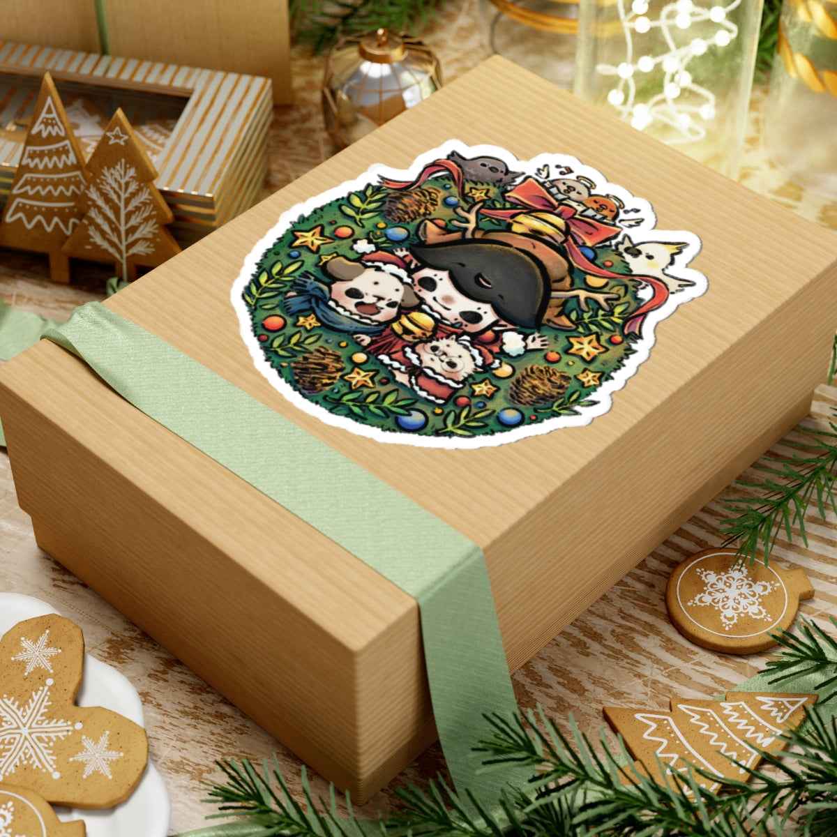 Christmas wreath Vinyl Sticker for Planners & Journals