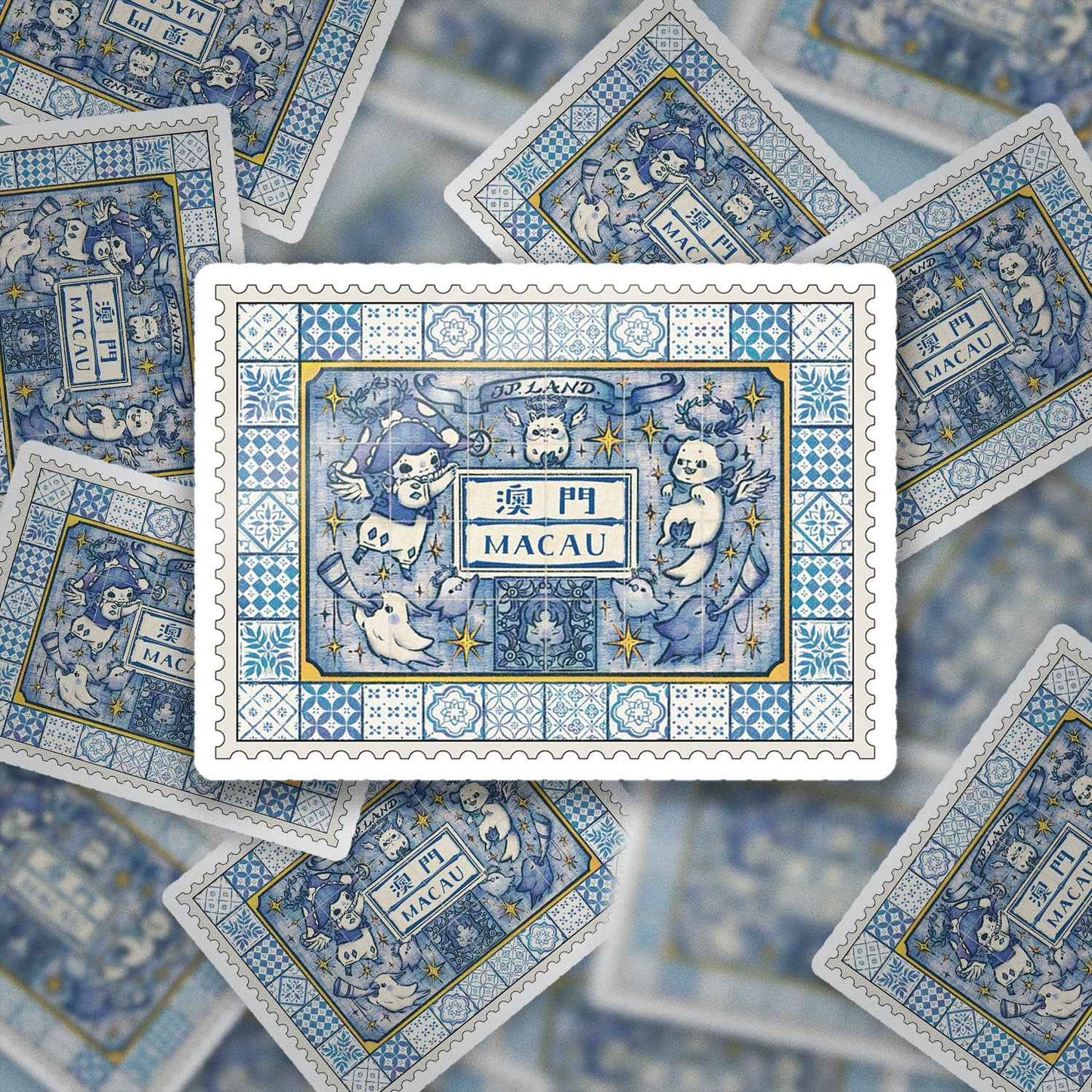 Azulejo style Vinyl Sticker for Planners & Journals