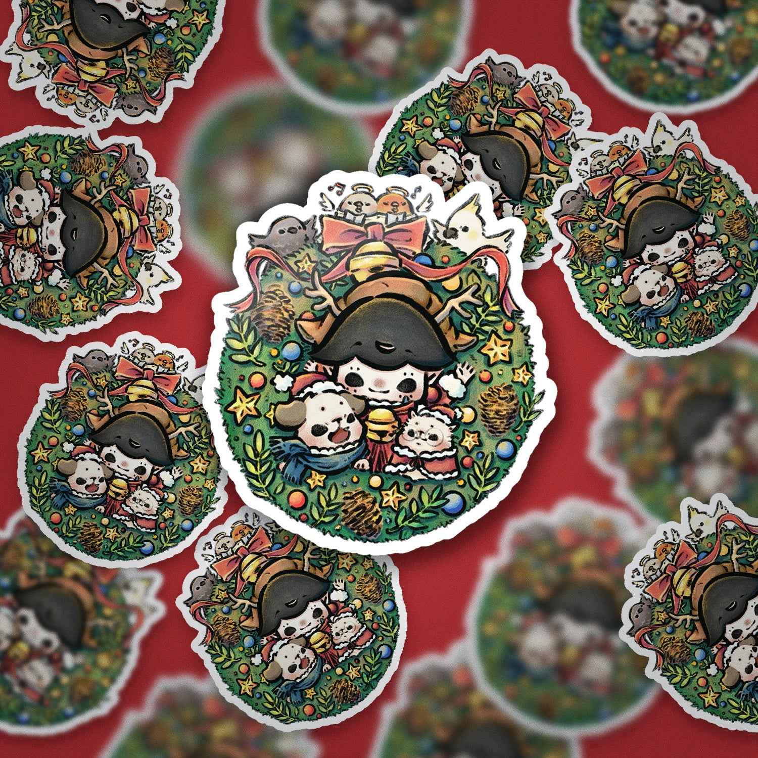 Christmas wreath Vinyl Sticker for Planners & Journals