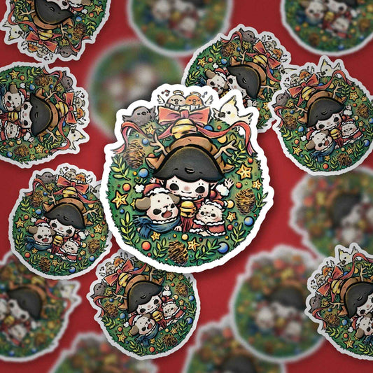 Christmas wreath Vinyl Sticker for Planners & Journals