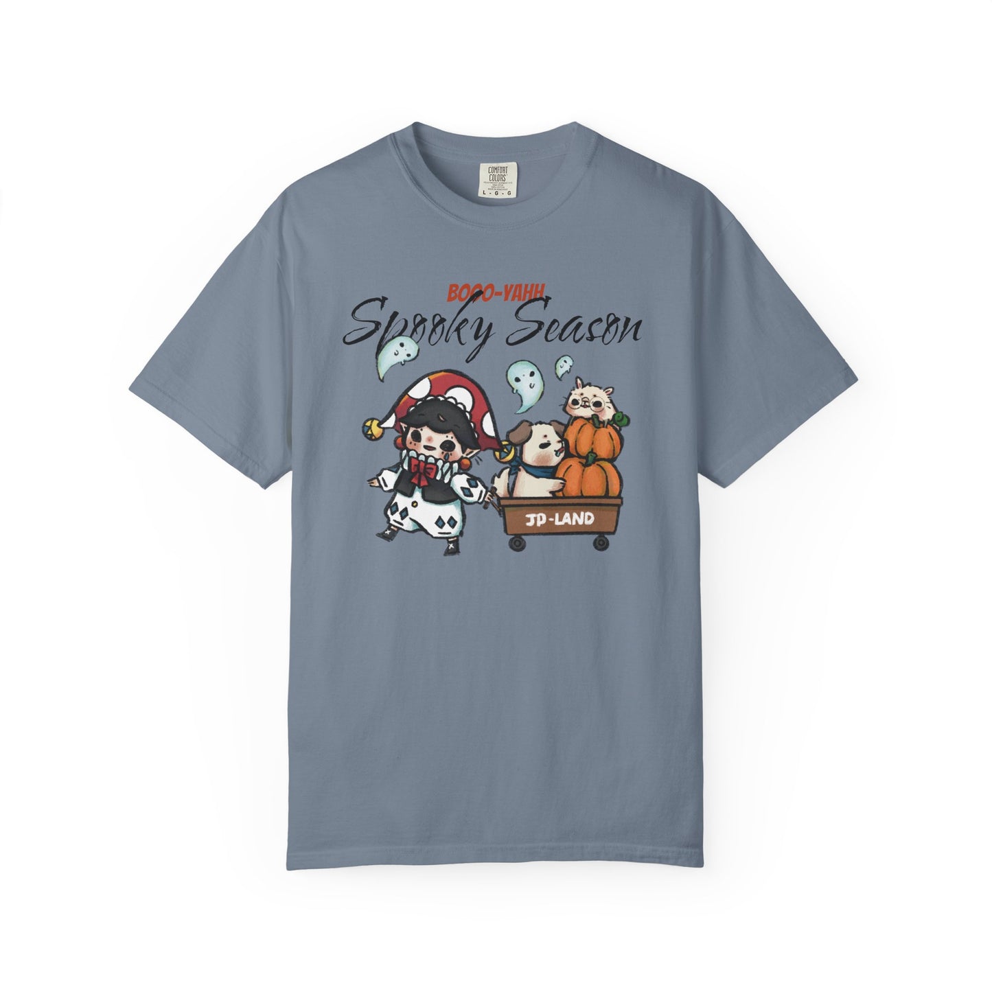 Comfort-color-T-Shirt-Blue_Jean-Halloween-Pumpkin-Truck