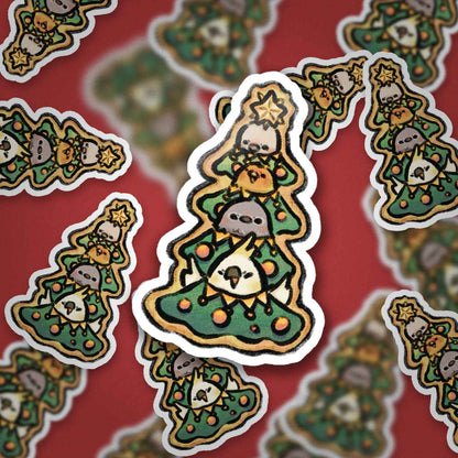 Four Birds Gingerbread Man Vinyl Sticker for Planners & Journals