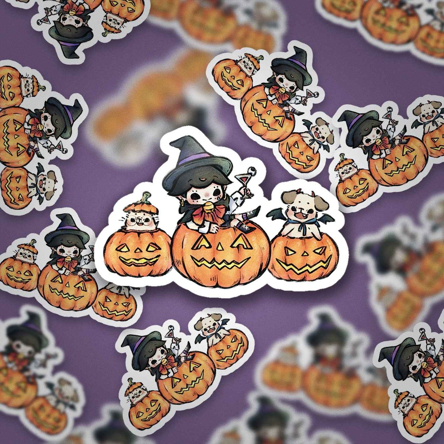 JPLAND Halloween Pumpkin Set Vinyl Sticker – Halloween Planner Set
