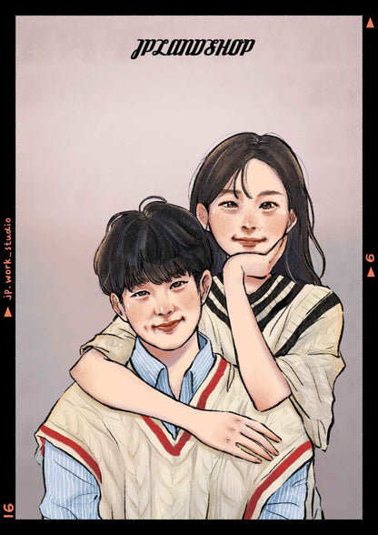 皮克樂園風格定制似顏繪