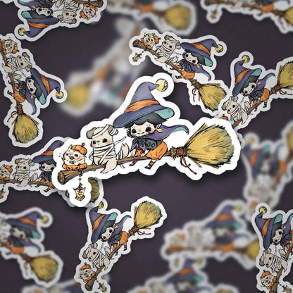 JPLAND Magic Broom Vinyl Sticker – Halloween Planner Set