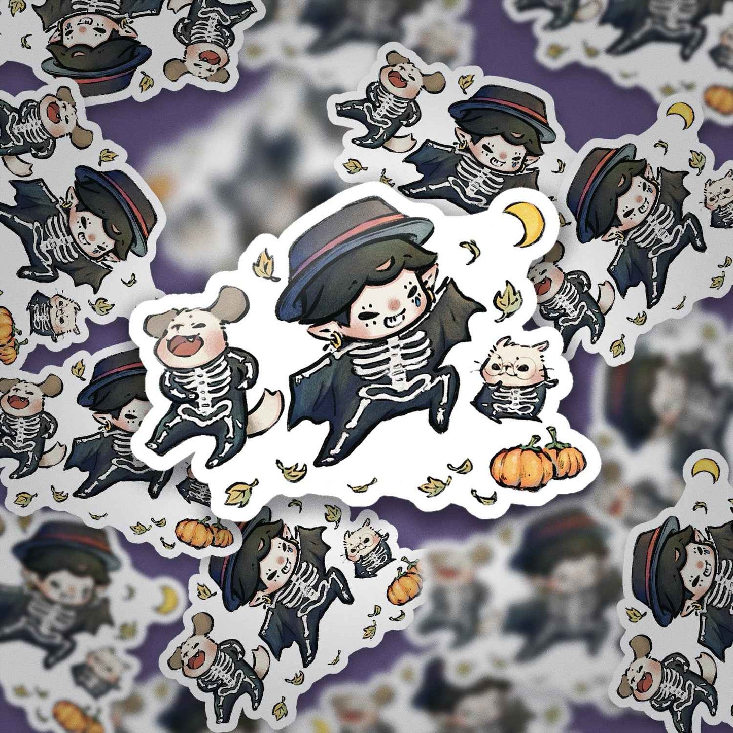 JPLAND Skeleton Dressup Vinyl Sticker – Halloween Planner Set