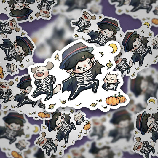 JPLAND Skeleton Dressup Vinyl Sticker – Halloween Planner Set