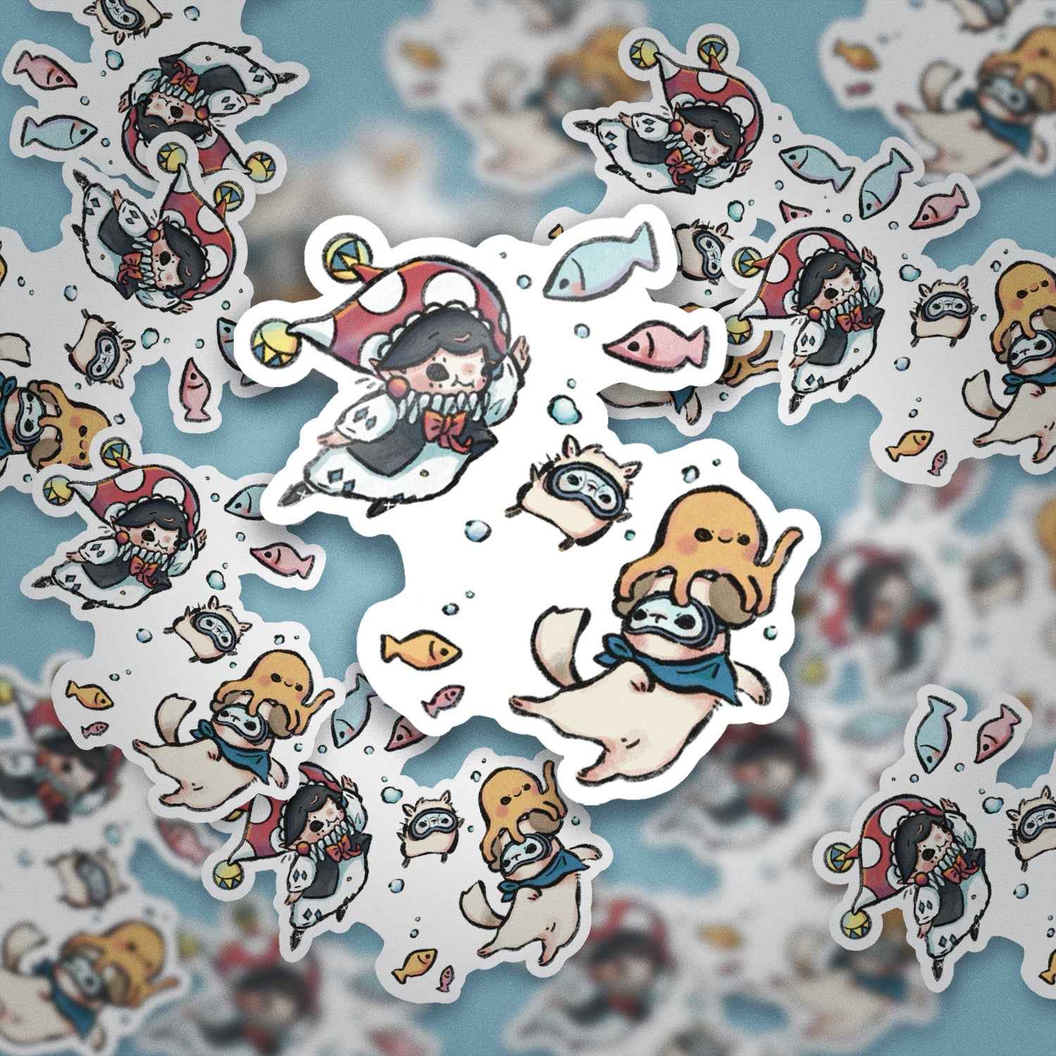 JPLAND Diving Vinyl Sticker – Four Seasons Weekly Planner Set