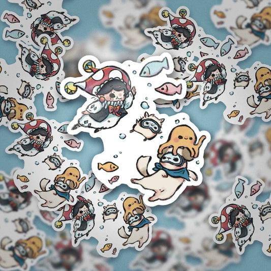 JPLAND Diving Vinyl Sticker – Four Seasons Weekly Planner Set