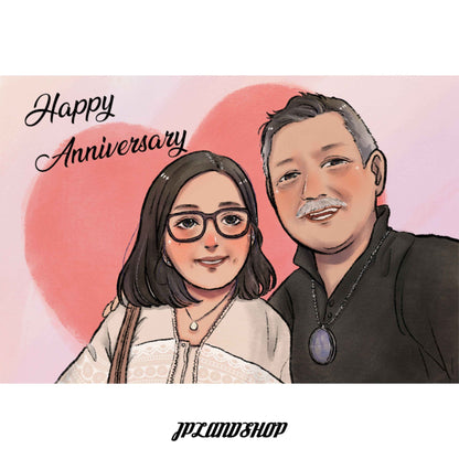 皮克樂園風格定制似顏繪