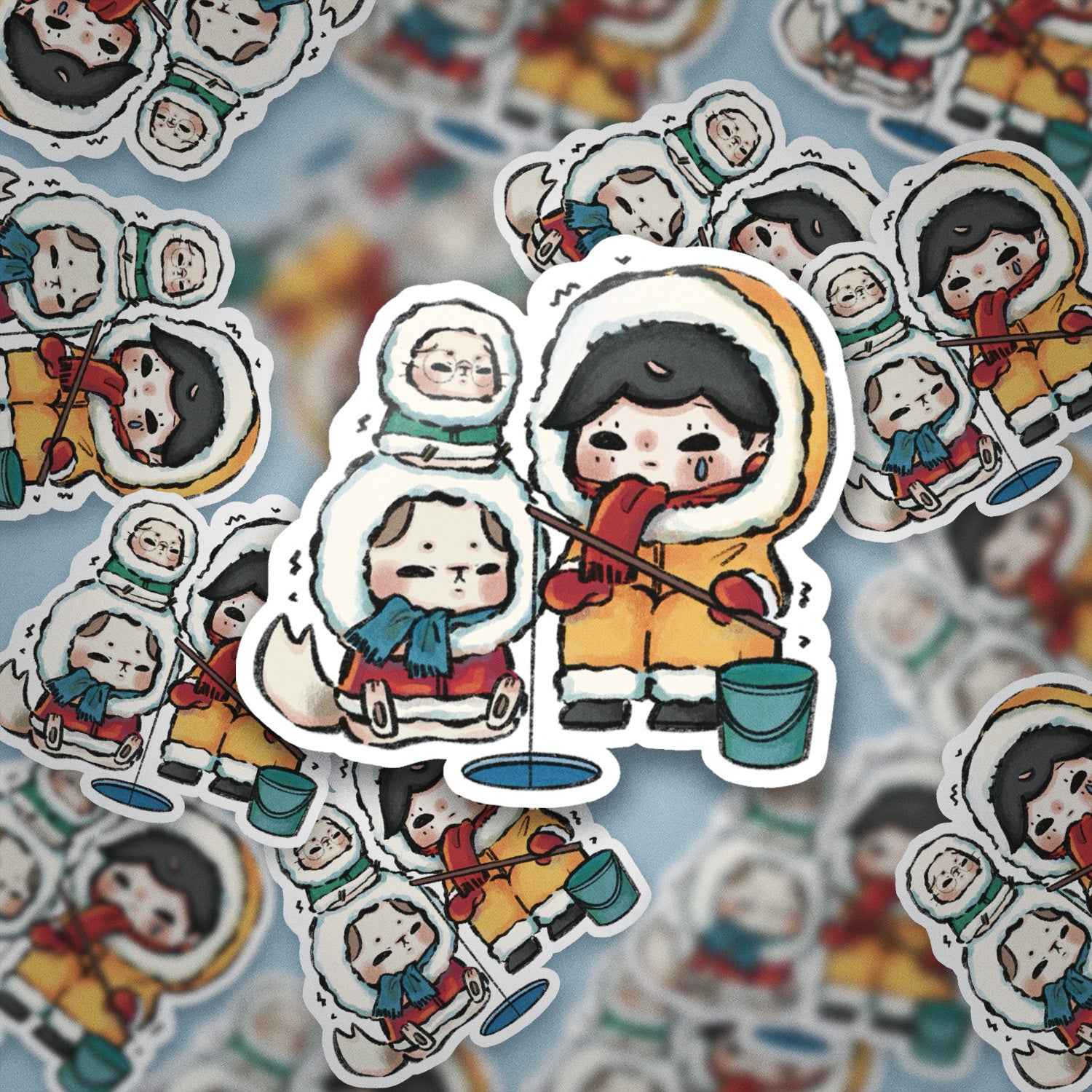 JPLAND Ice fishing Vinyl Sticker – Four Seasons Weekly Planner Set